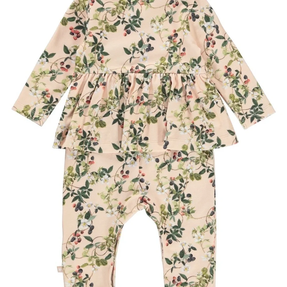 Molo Floral Kids One Piece - Cream and Green